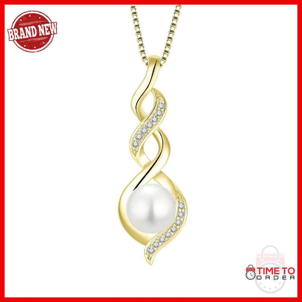 925 Sterling Silver Real Pearl Pendant Necklace Dainty 45cm Chain